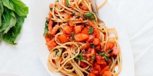 Summertime Spagetti with Fresh Tomato Sauce