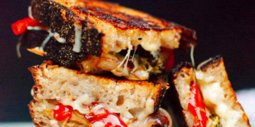 Balsamic Roasted Broccoli & Red Pepper Grilled Cheese
