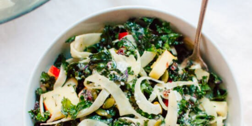 Autumn Kale Salad with Fennel, Honeycrisp and Goat Cheese