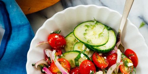 Cucumber Tomato Salad with Greek Dressing