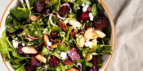 Roasted Beet Salad with Goat Cheese & Apples