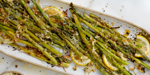 Oven-Roasted Asparagus with Crispy Parmesan Topping