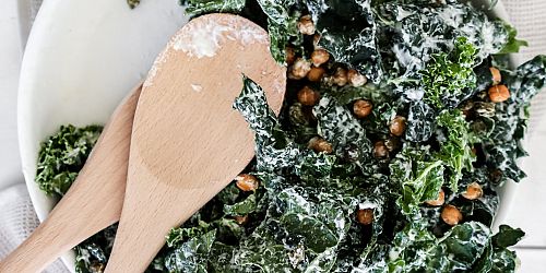 Lemon Garlic Black Kale Salad