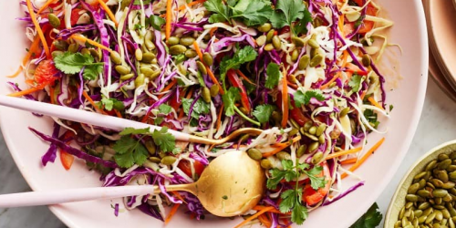 Fresh Cabbage Slaw with Cilantro & Pumpkin Seeds