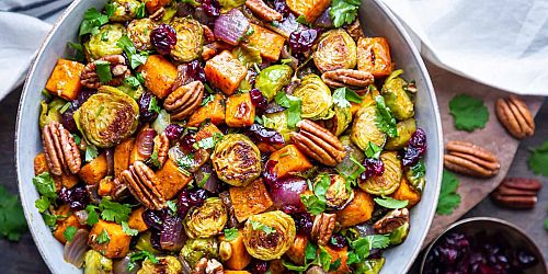 Roasted Butternut Squash & Brussels with Pecans