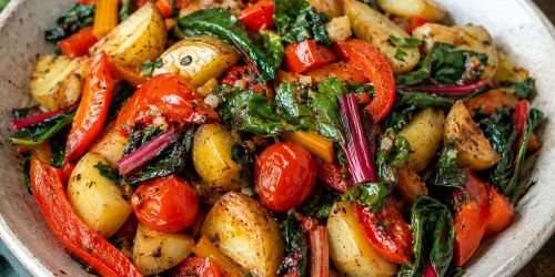 Rainbow Chard and Roasted Vegetable Salad