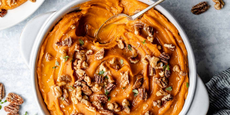 Mashed Yams with Candied Pecans