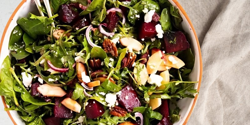 Roasted Beet Salad with Goat Cheese & Apples